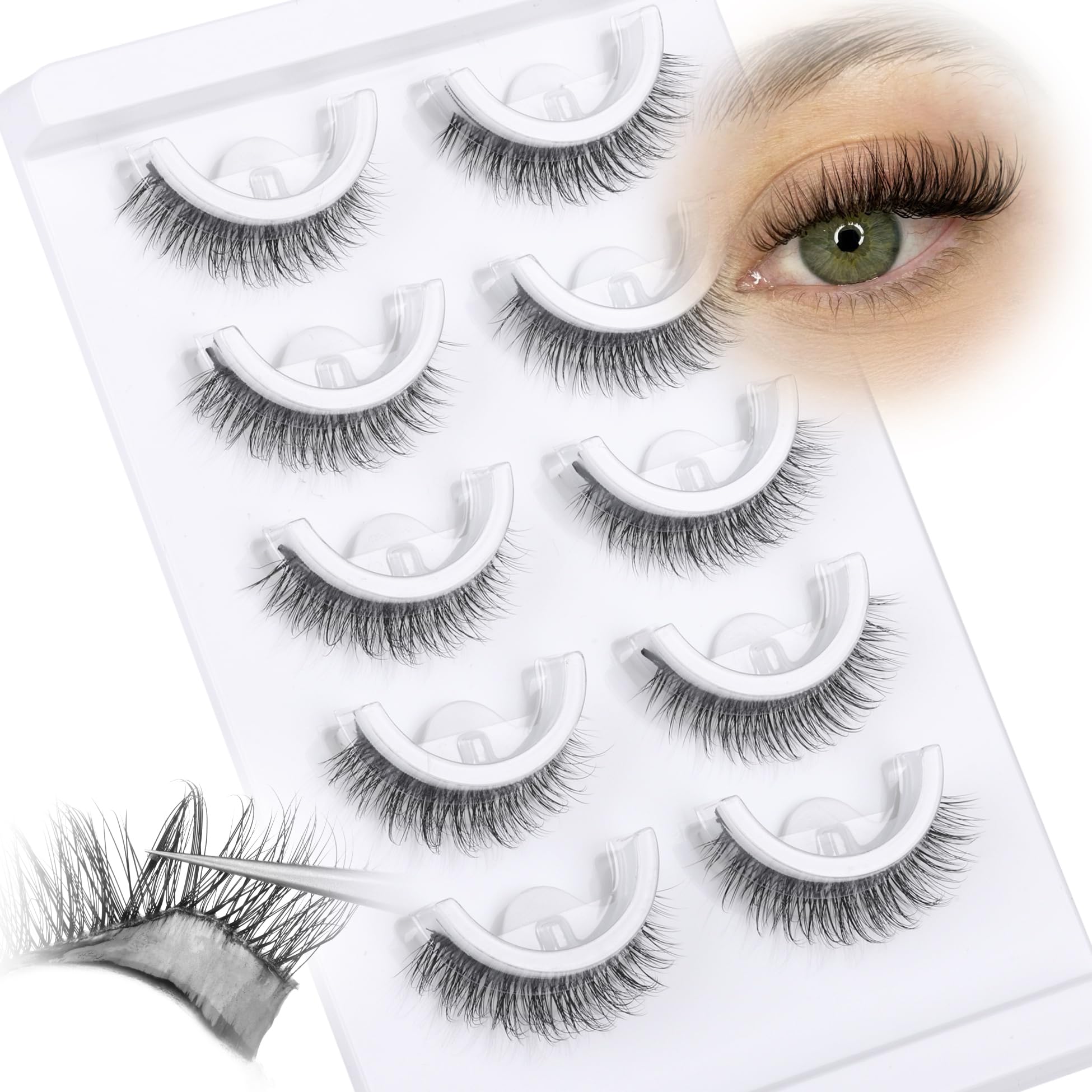 MAYCREATE® Self Adhesive Eyelashes Natural Lashes Cat Eye False Eyelashes Pre Glued Lashes MAYCREATE® Self Adhesive Eyelashes Natural Lashes Cat Eye False Eyelashes Pre Glued Lashes